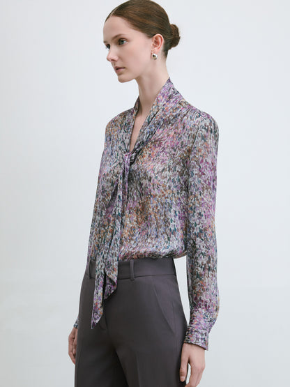 Blouse à foulard avec imprimé floral