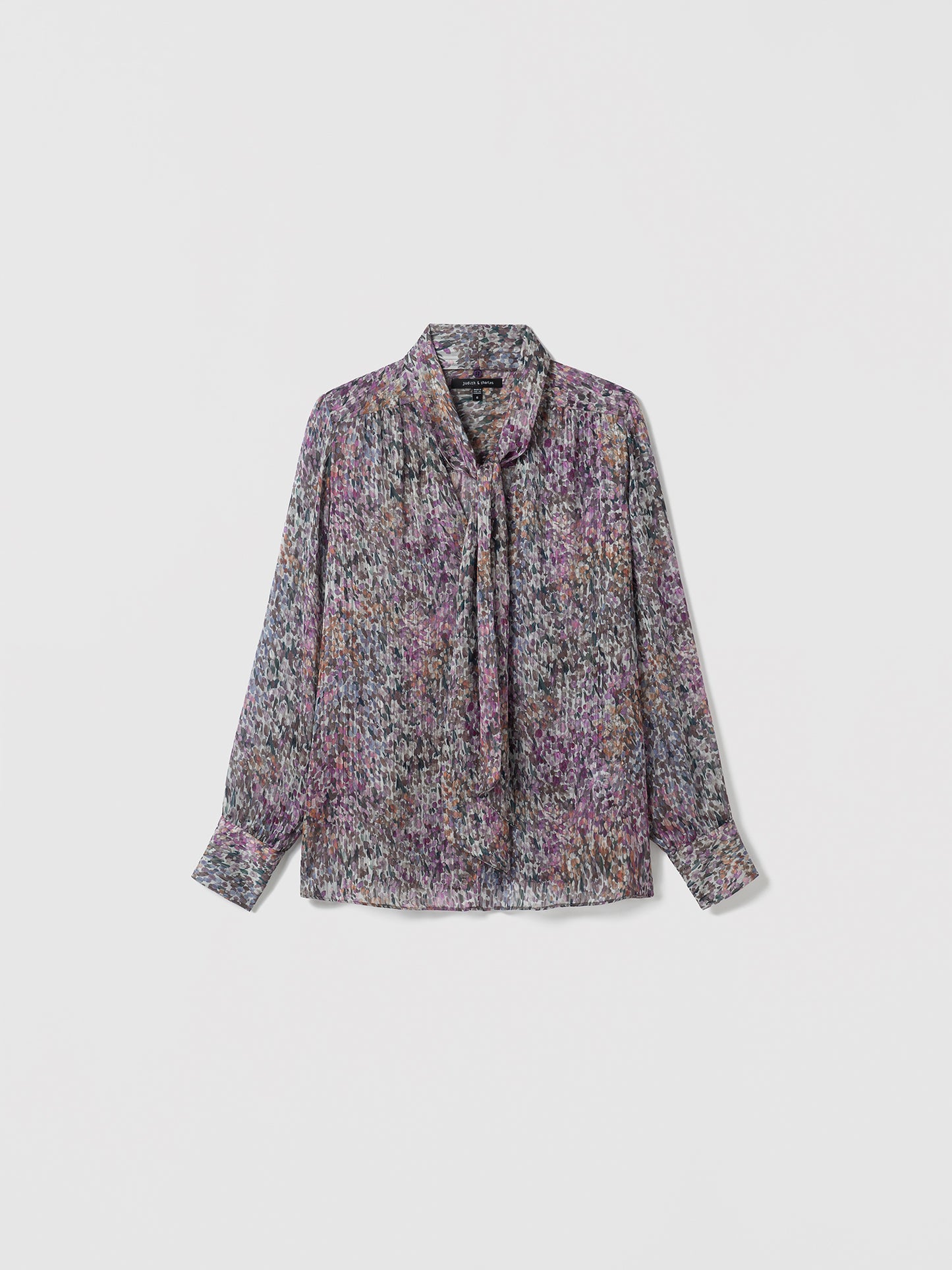 Floral Print Scarf Blouse