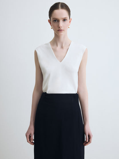 Silk v-neck blouse