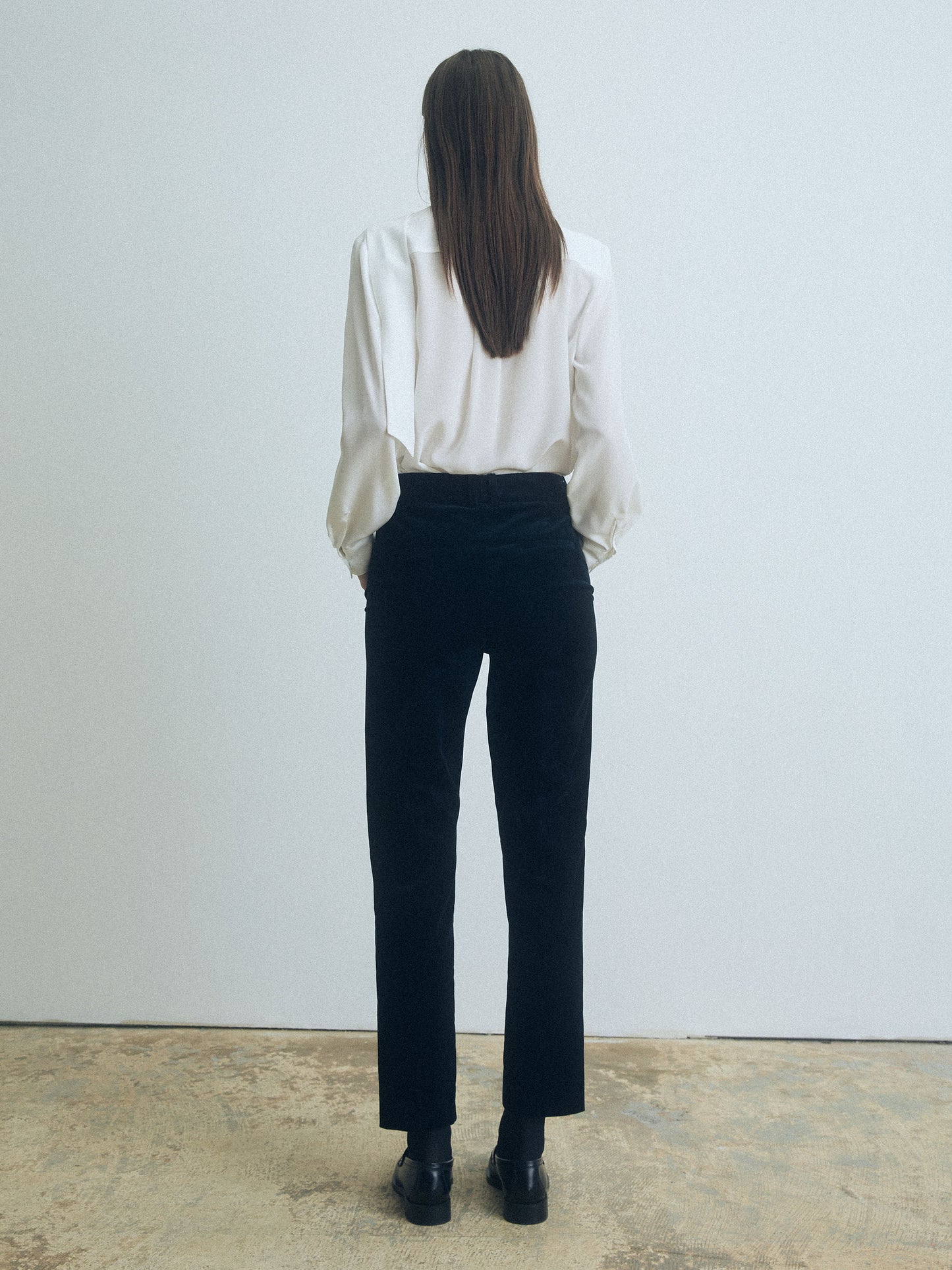 Blouse Plissé en soie Avec Lavallière