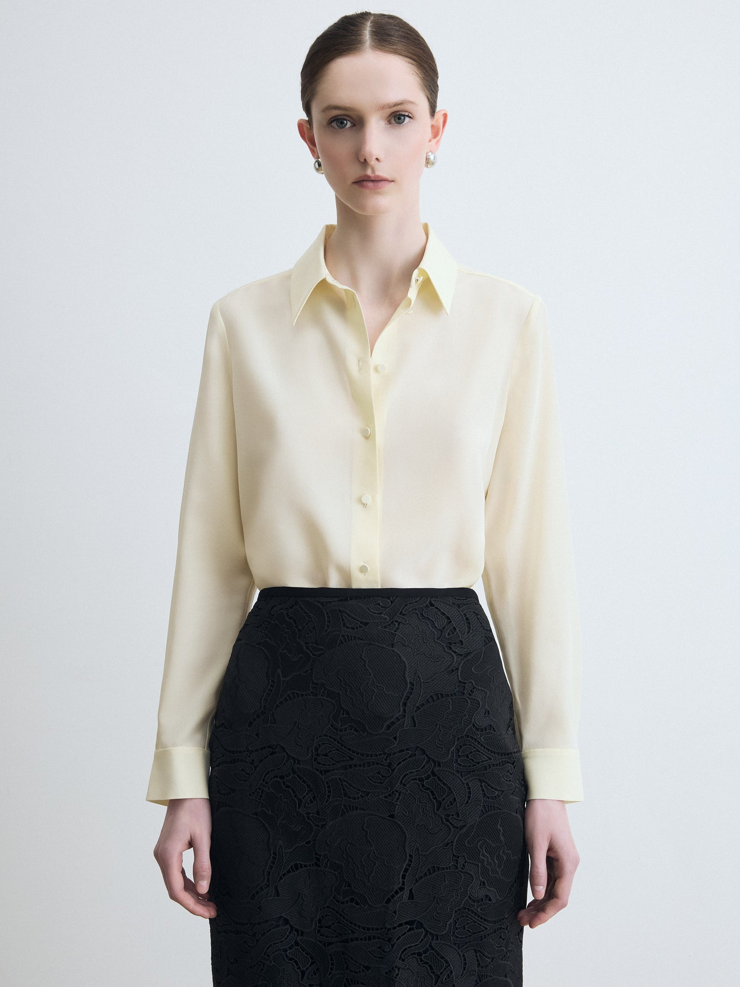 Chemise en Soie Col Ouvert