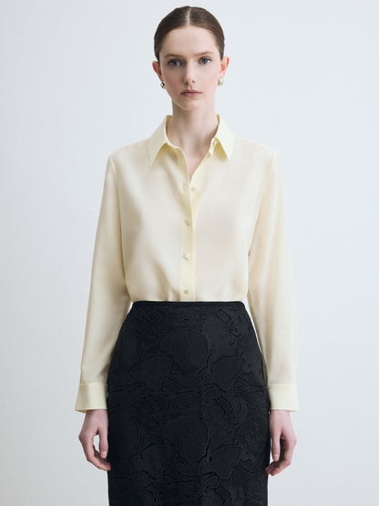 Chemise en Soie Col Ouvert