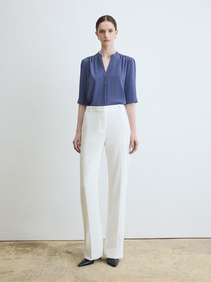 Short Sleeve Half Placket Blouse