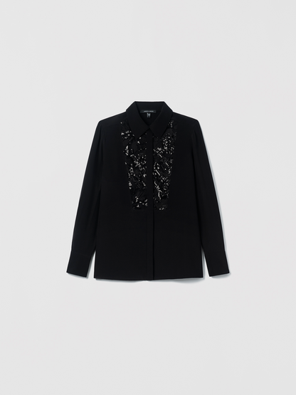 Lace combo Silk Blouse