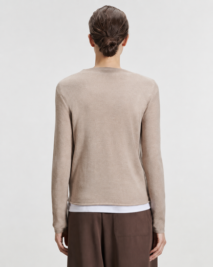 Machine Washable Cashmere Long Sleeve Crewneck