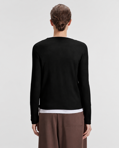 Machine Washable Cashmere Long Sleeve Crewneck