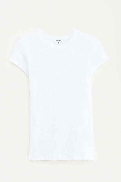 T-shirt en Maille Côtelée Fine