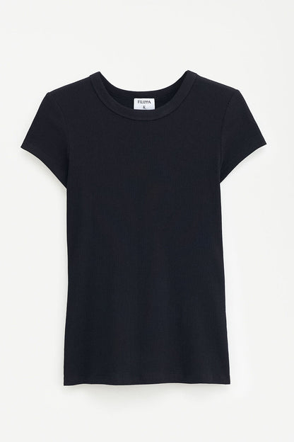 T-shirt en Maille Côtelée Fine