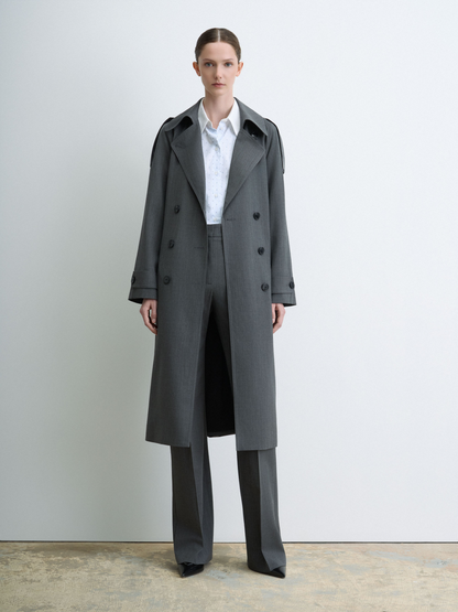 Belted Fabric Trench