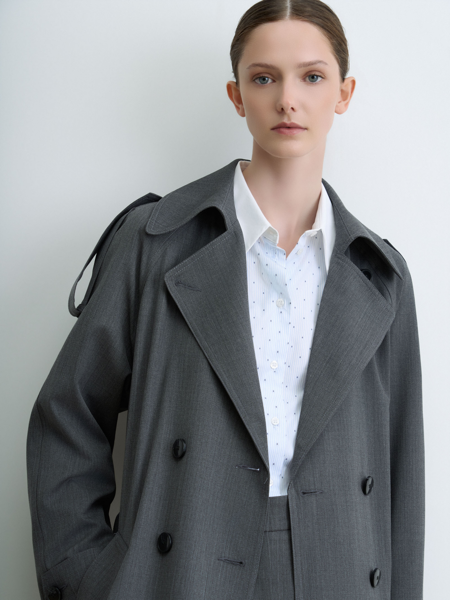Belted Fabric Trench