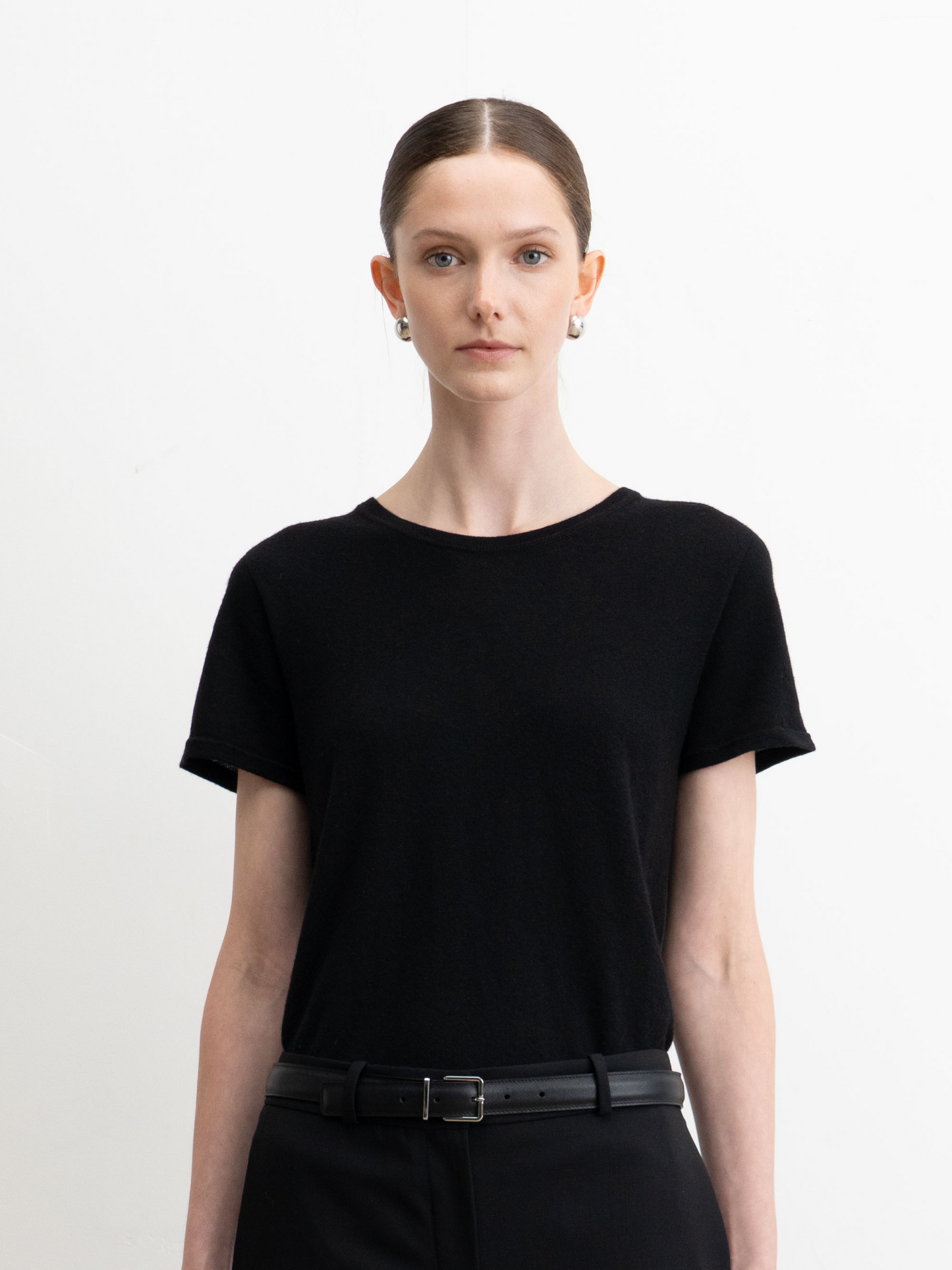 Machine Washable Cashmere Short Sleeve Crewneck