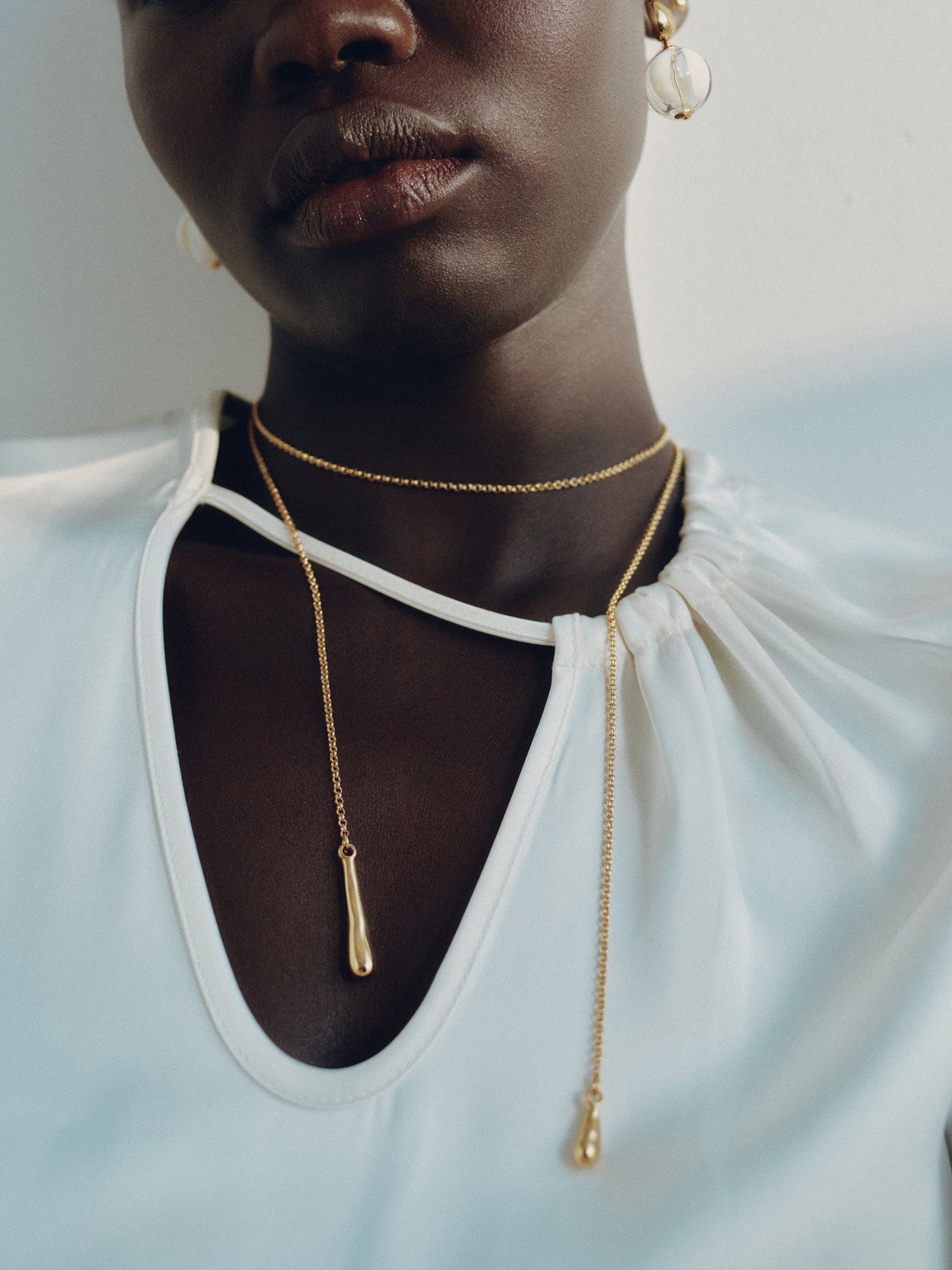 Collier Drip Lariat – Or