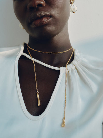 Collier Drip Lariat – Or