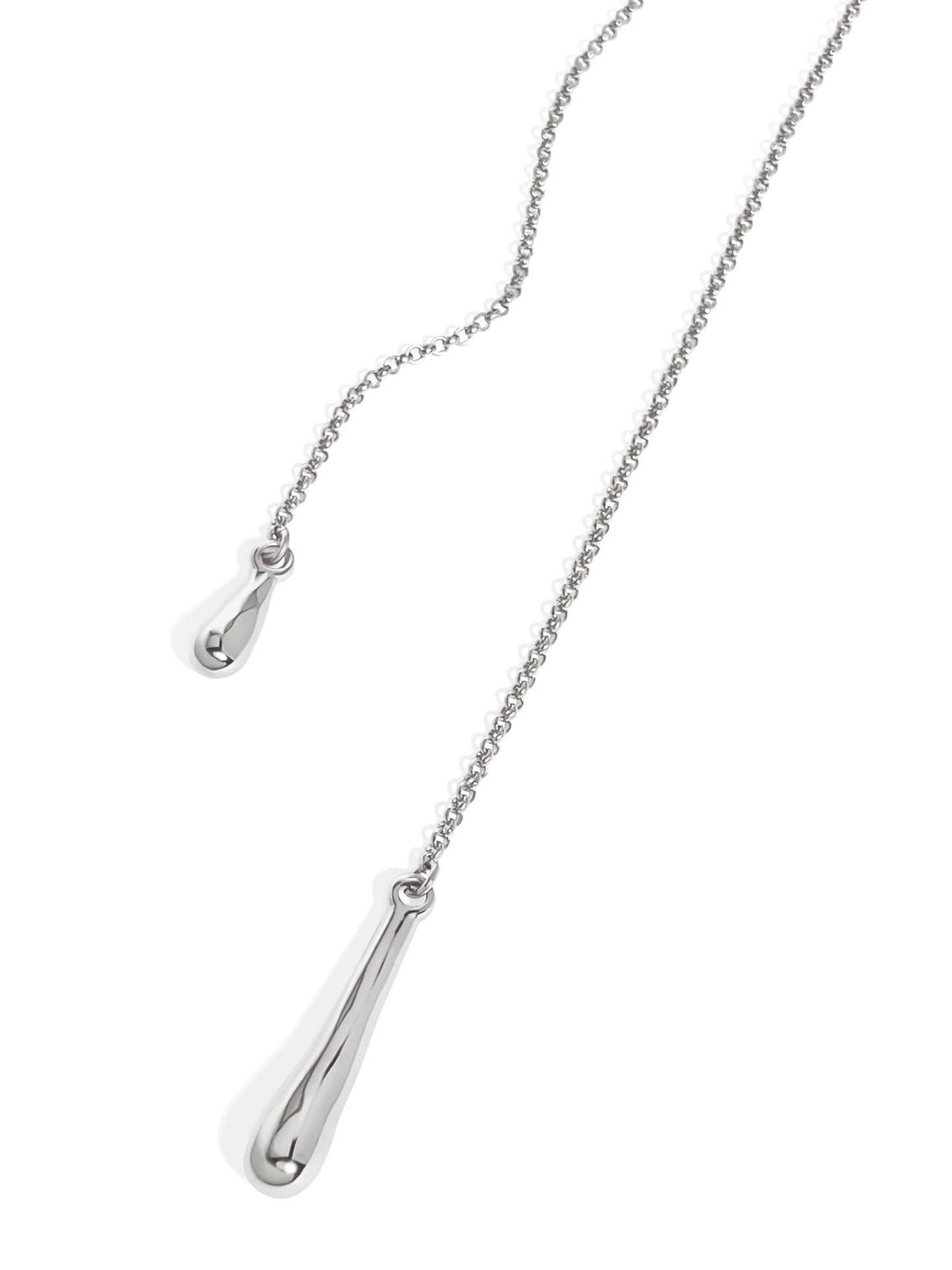 Collier Drip Lariat – Argent