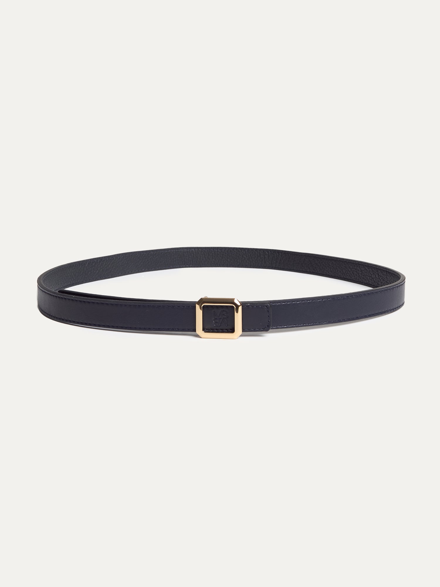 Maison Boinet 20 mm reversible belt in premium nappa leather with grained calfskin lining and a gold-tone brass buckle, measured from the buckle’s end to the middle hole.