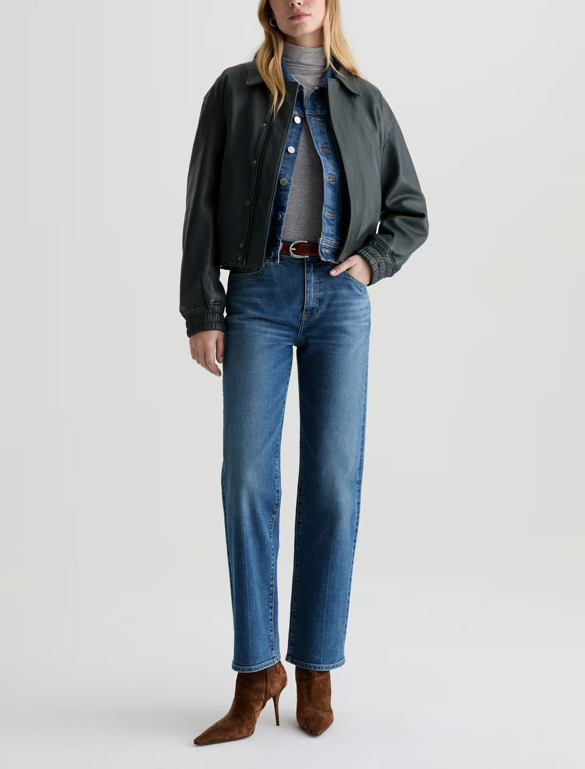 Jean Droit Taille Mi-Haute AG Jeans