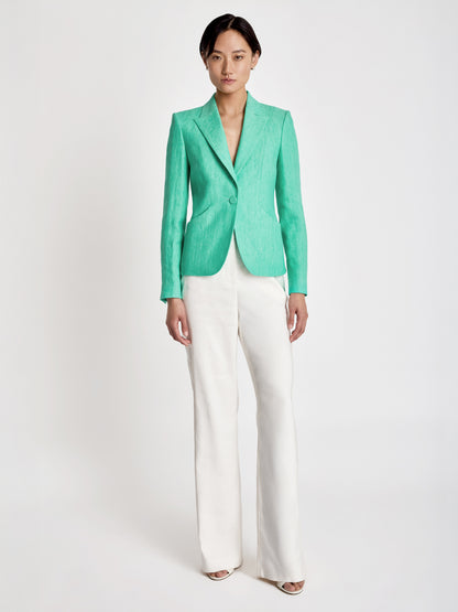 Short fitted linen jacket