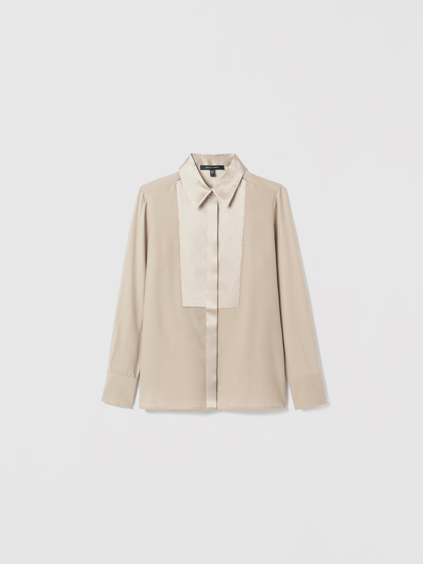 Blouse À Plastron En Satin