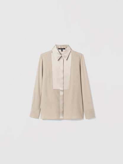 Blouse À Plastron En Satin