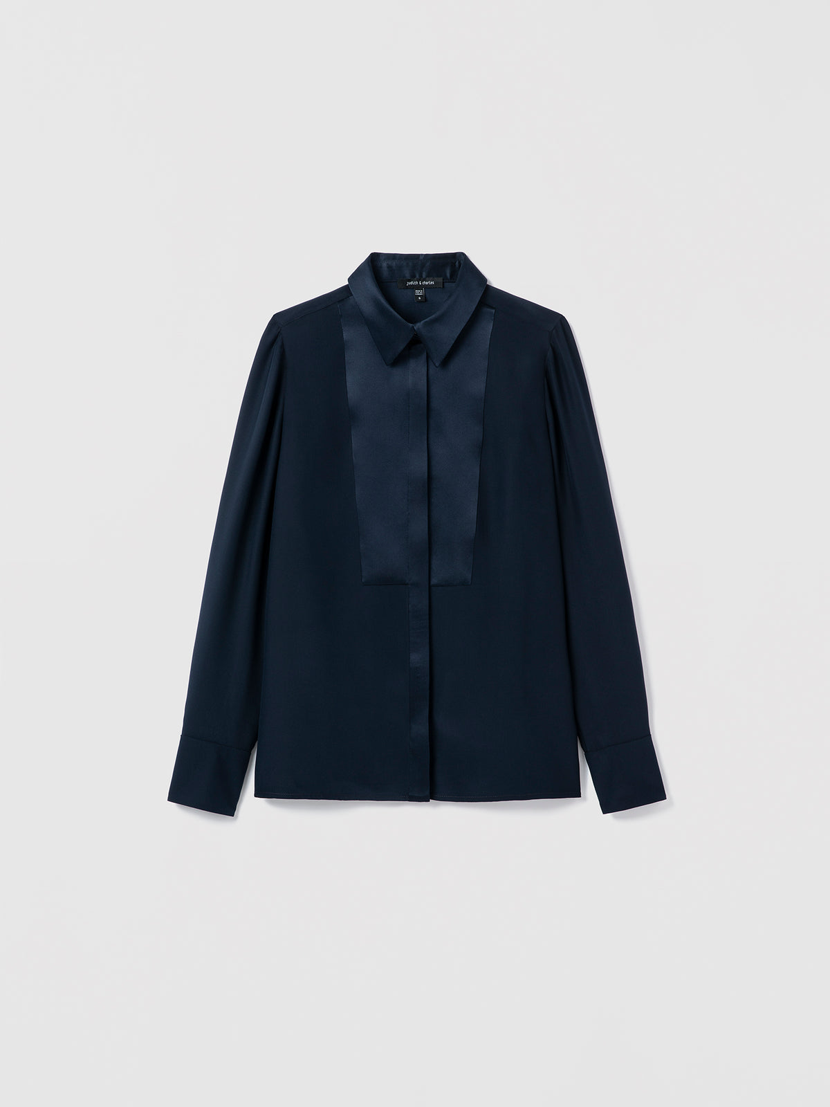 Blouse À Plastron En Satin