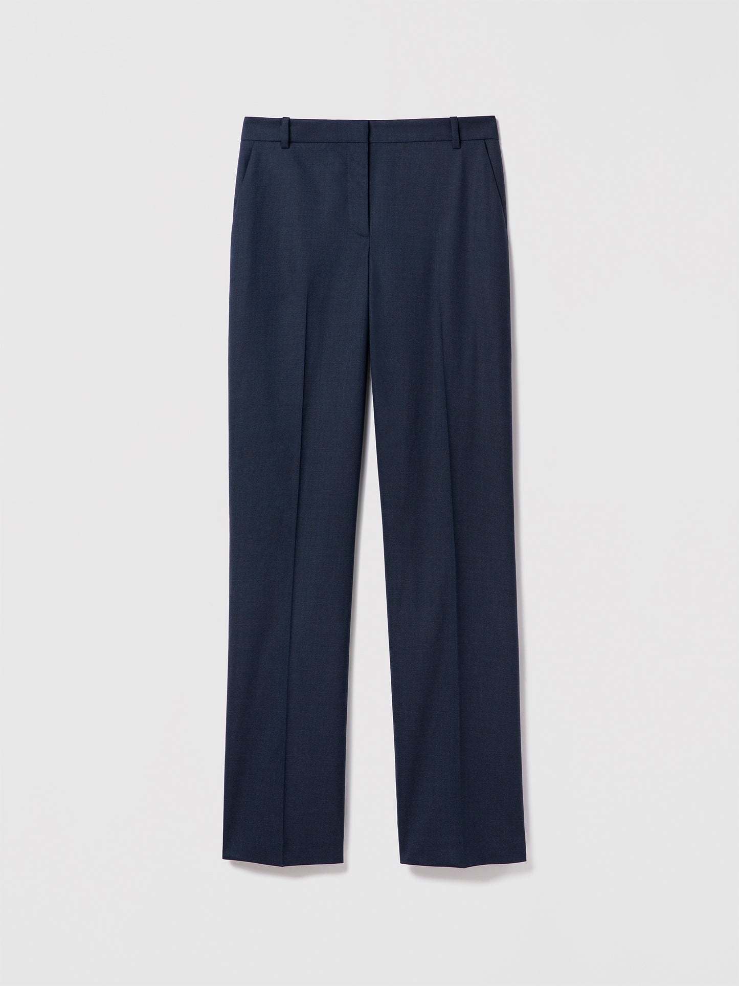 Pantalon droit en laine extensible