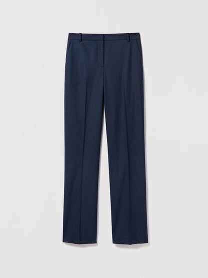 Pantalon droit en laine extensible