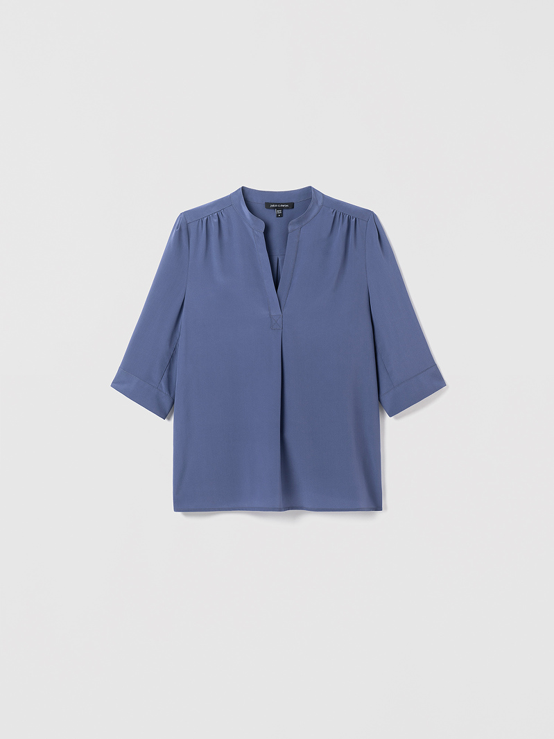 Short Sleeve Half Placket Blouse