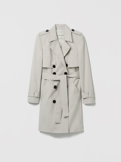Pearl trench coat on a white background