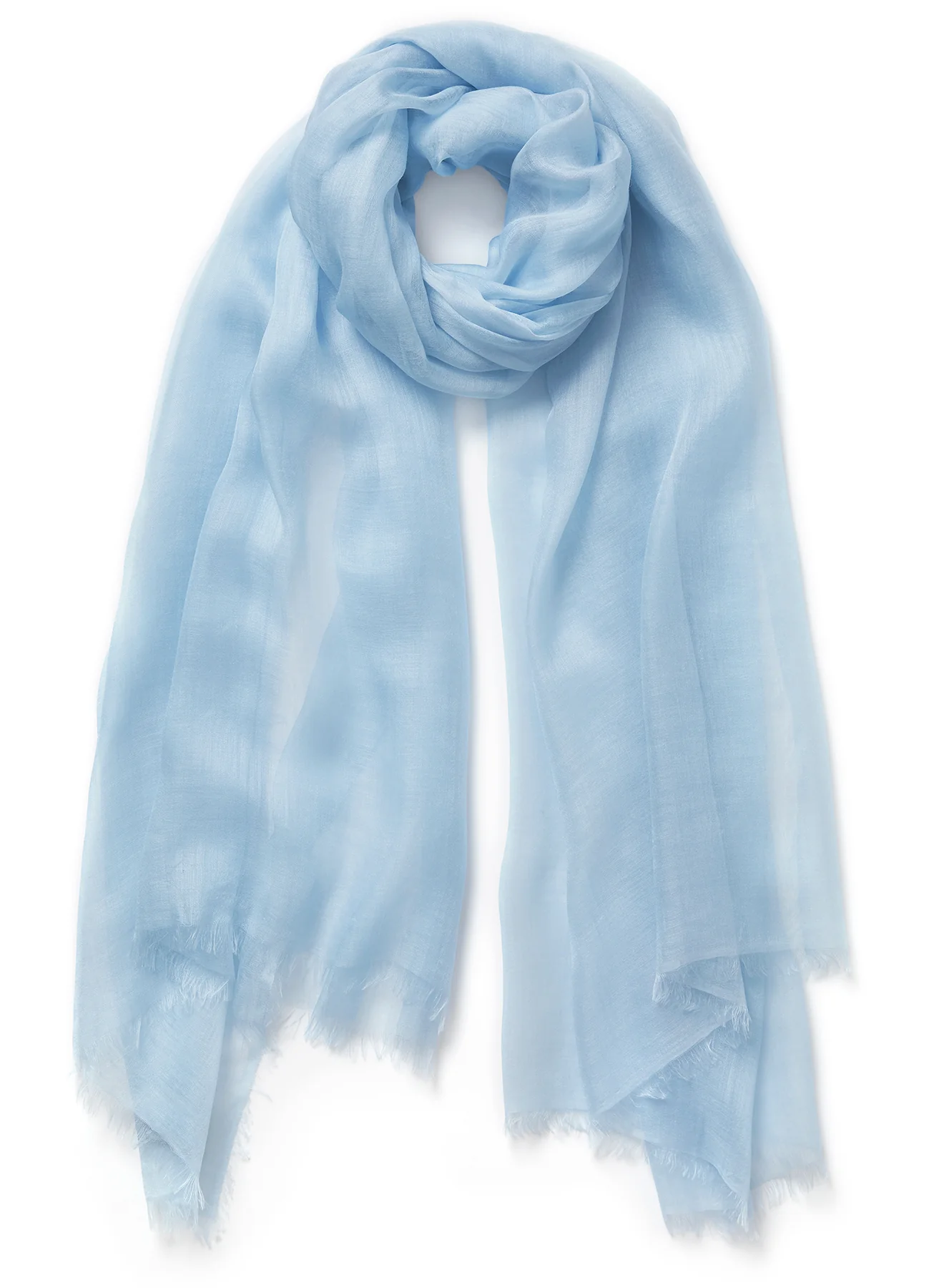 Light blue scarf on a white background