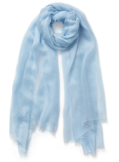 Light blue scarf on a white background
