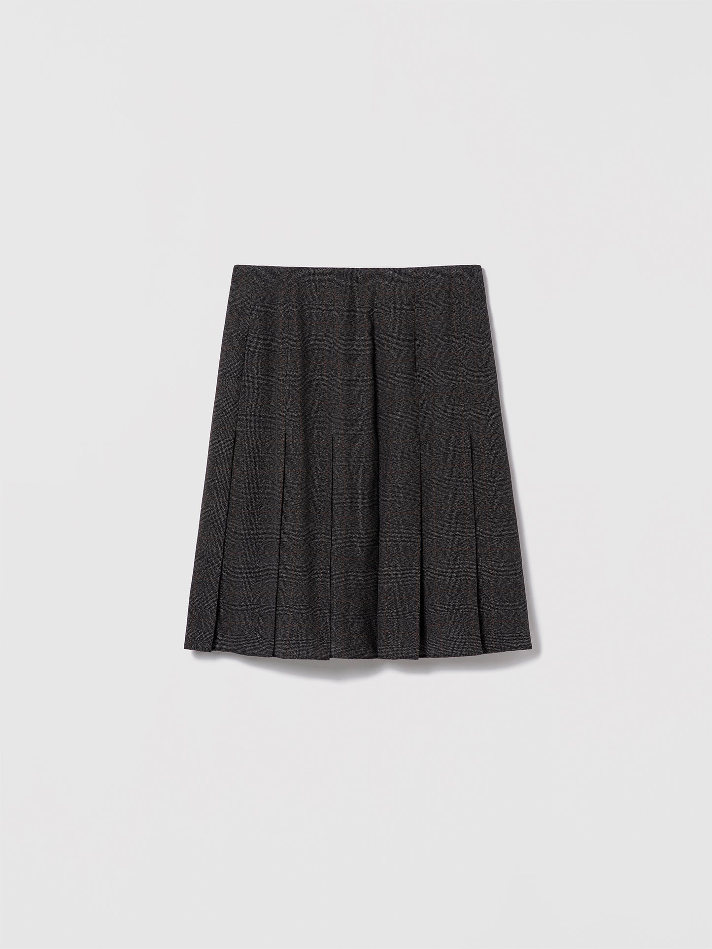 Grey plaid Prince of Wales pleated silk skirt by Judith & Charles