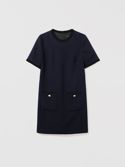 Robe droite à combo contrasté
