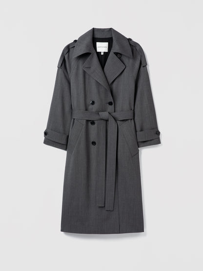Belted Fabric Trench