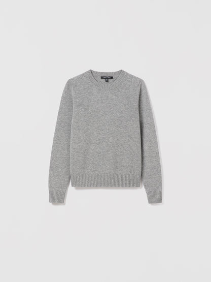  Judith & Charles grey 100% cashmere crewneck sweater with straight fit and smooth finish.