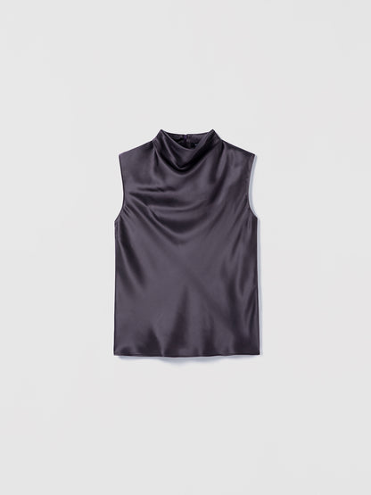 Satin Funnel Neck Blouse