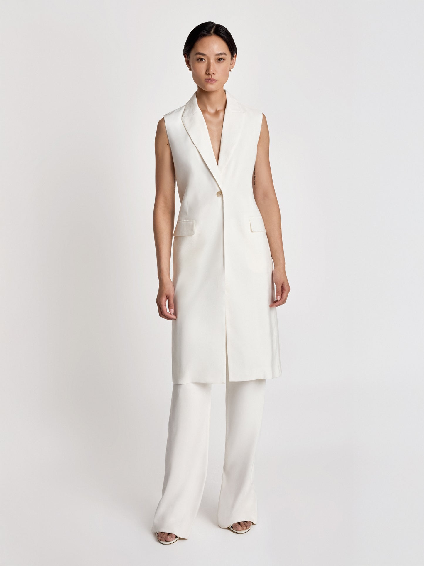 Long linen vest