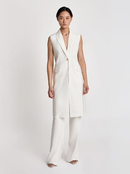 Long linen vest