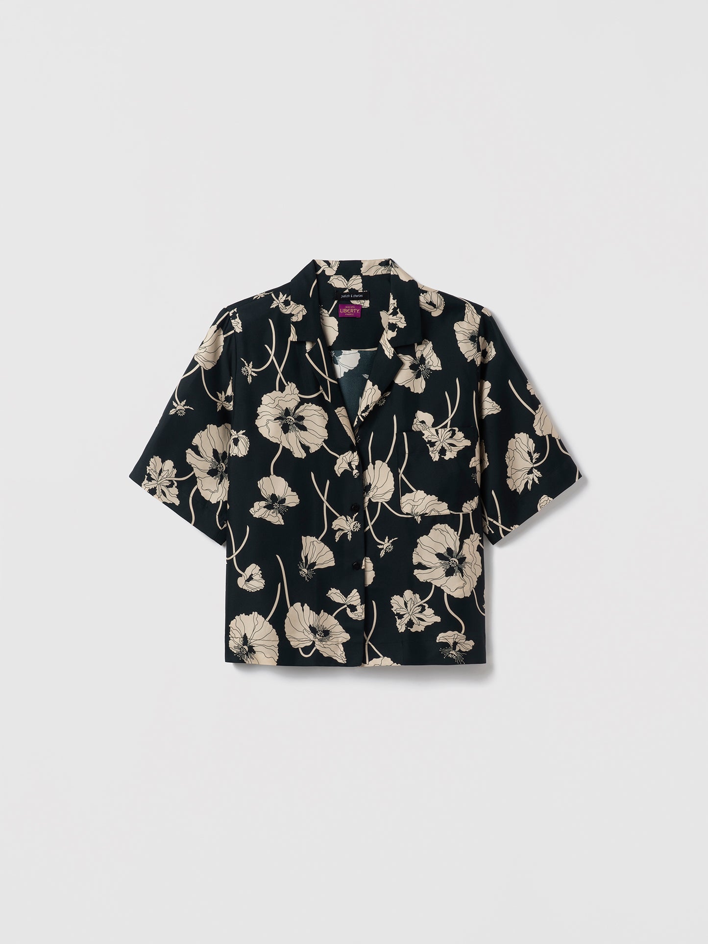 Short Sleeve Shirt in Liberty Print Silk Twill