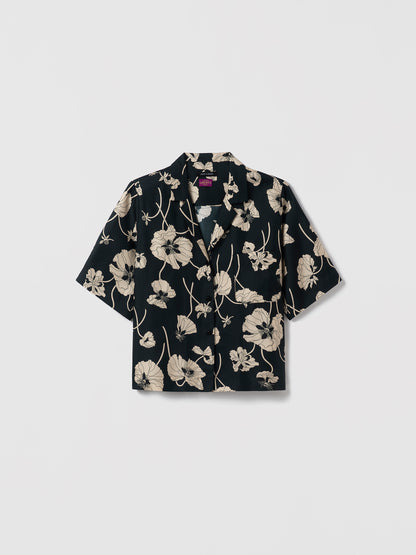 Short Sleeve Shirt in Liberty Print Silk Twill