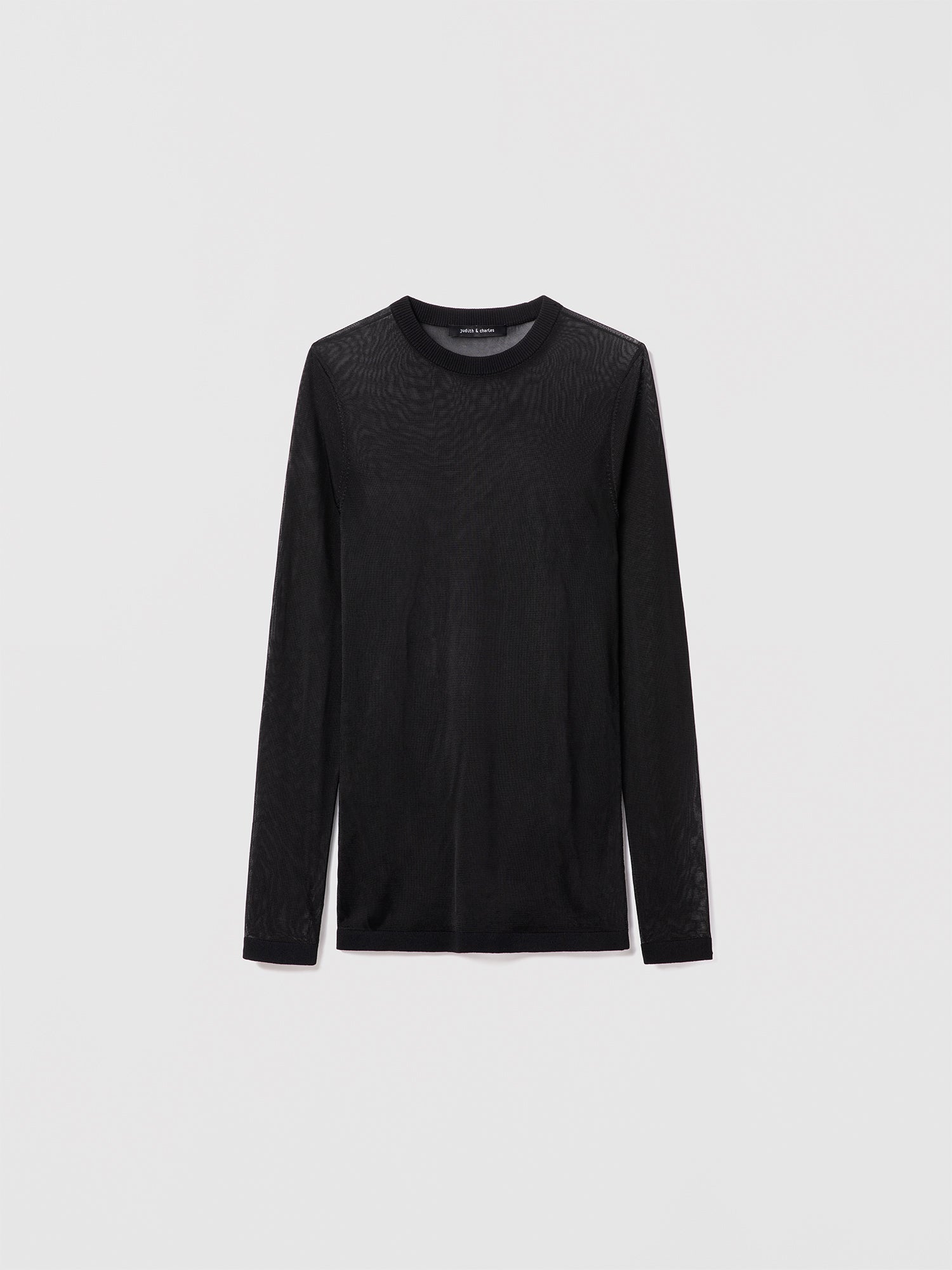 Judith and Charles  Evo Pullover – long-sleeve crew-neck sheer-knit sweater, lightweight and sustainable