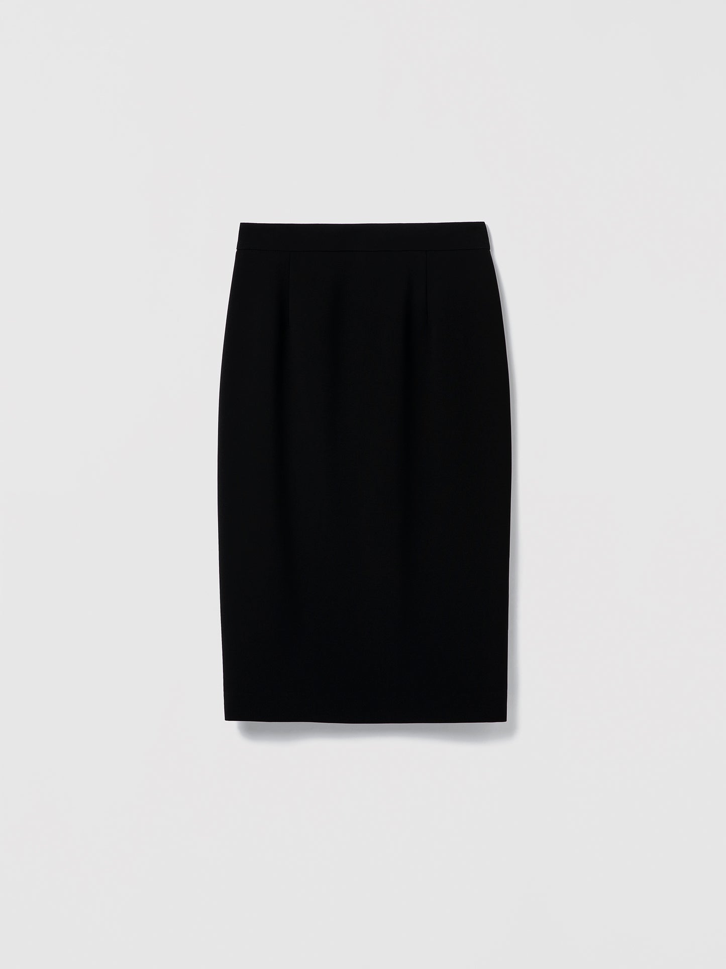 Black pencil skirt on a light gray background
