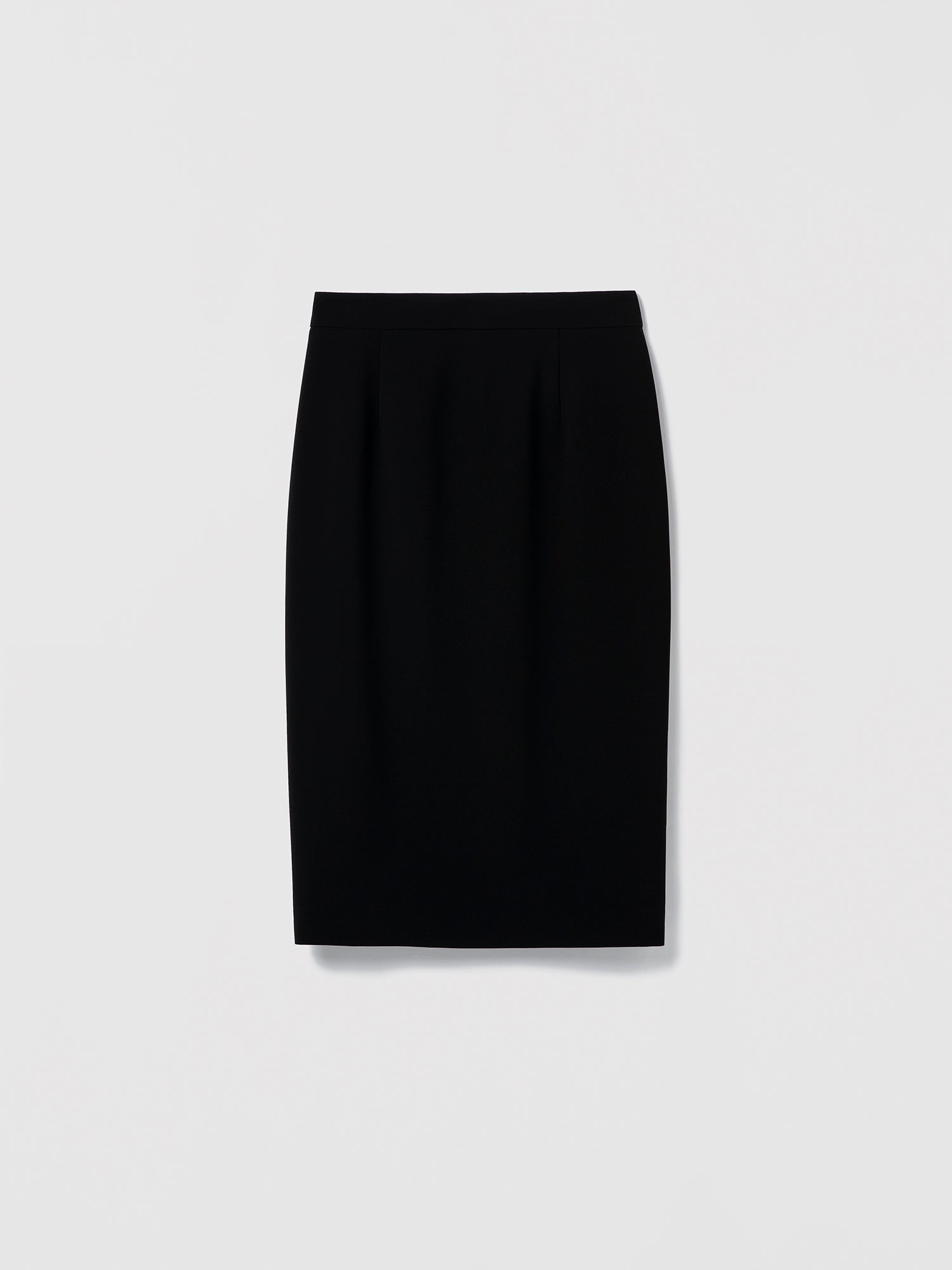 Black pencil skirt on a light gray background