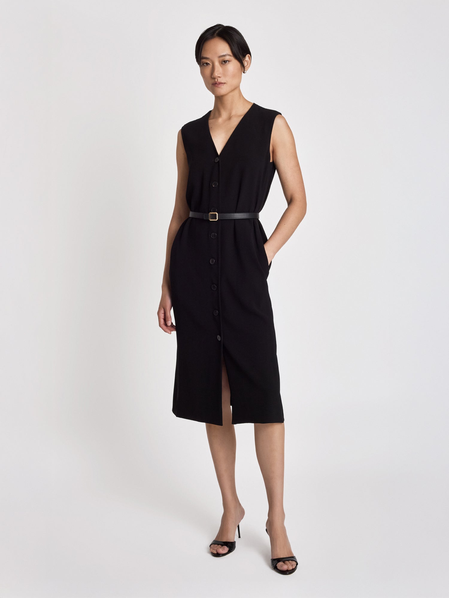 ● VIVASTUDIO ● WOMAN BELTED DRESS [BLACK] grace-dress_392-5834_black_036