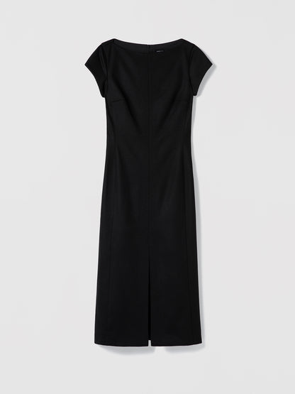 Boat Neck Wool-Blend Dress