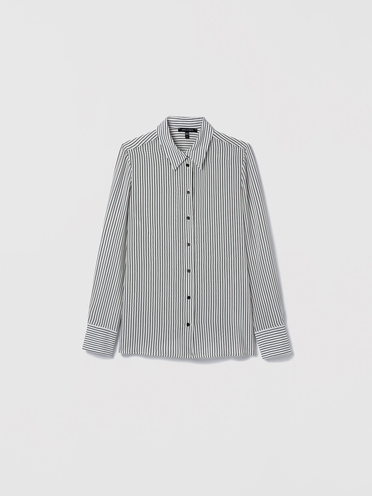 Black Striped shirt on a light gray background
