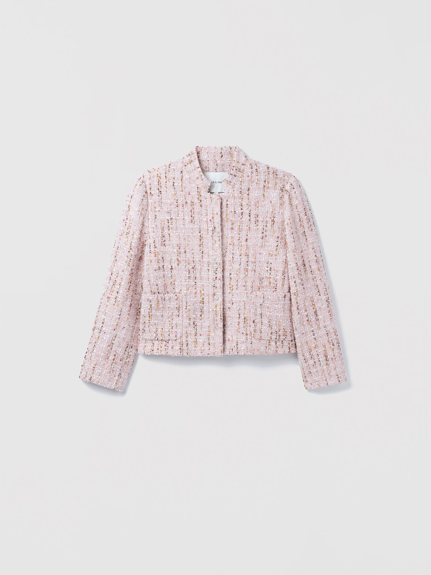 Crop Metallic Tweed Jacket