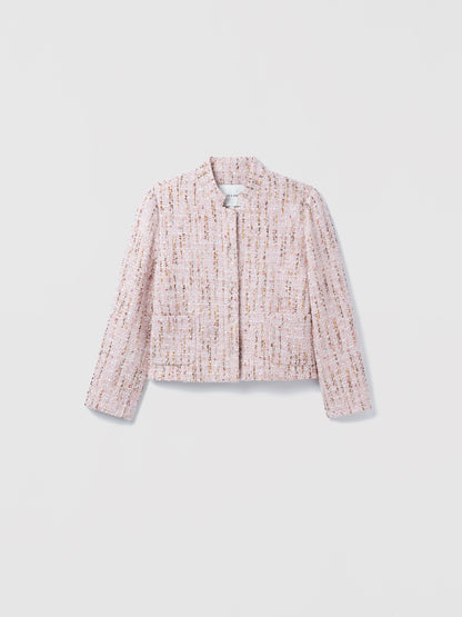 Crop Metallic Tweed Jacket