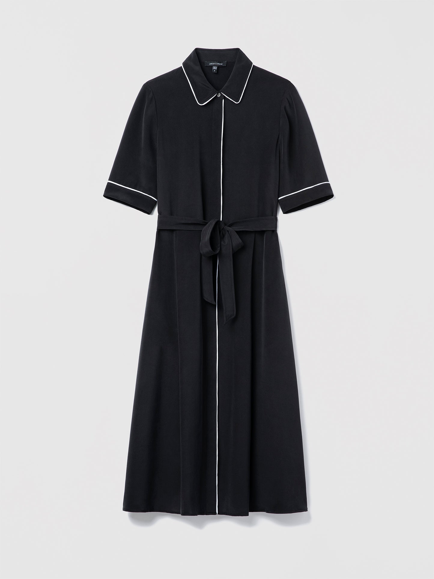 Belted silk dress