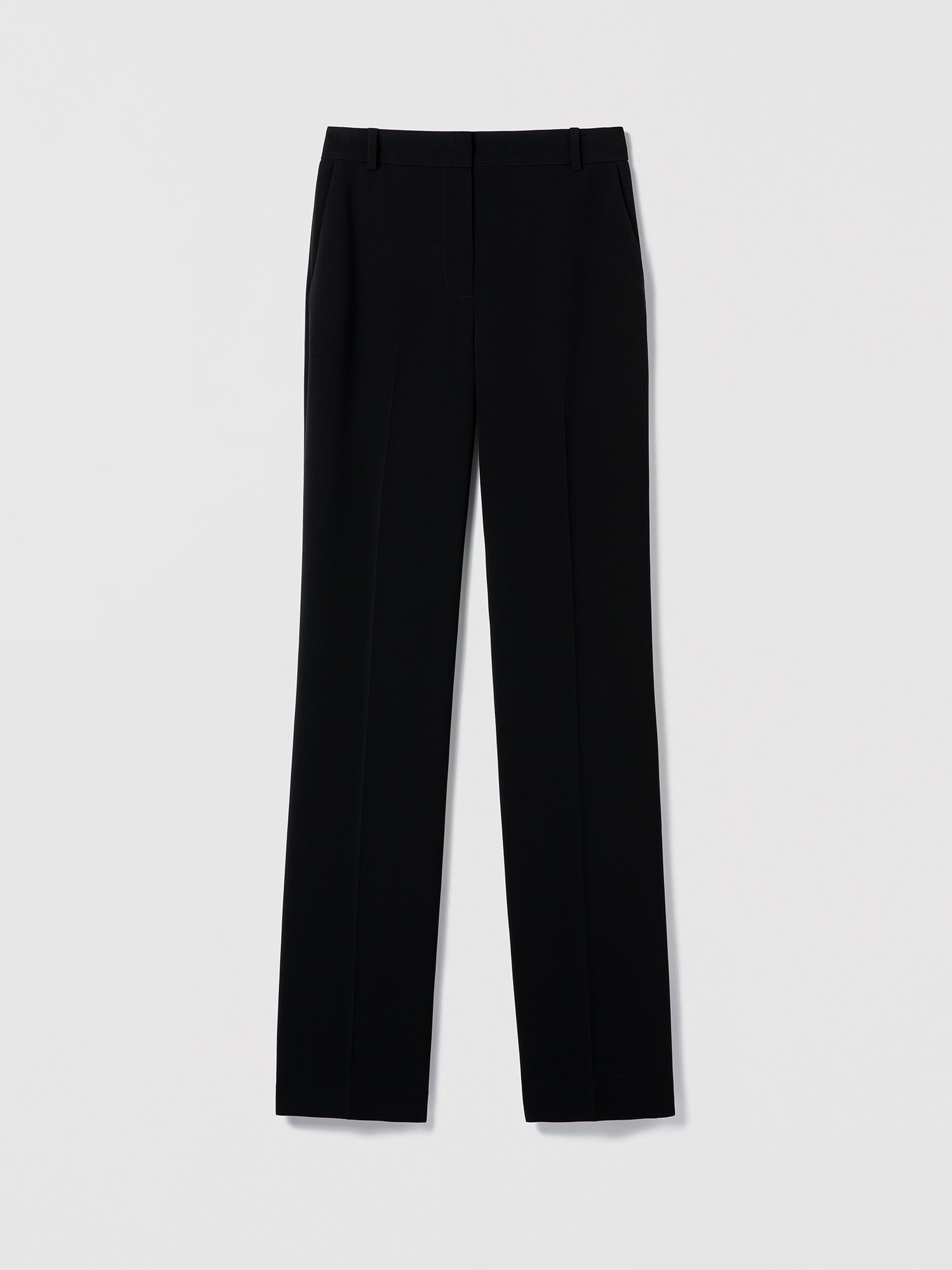 Black pants on a light gray background