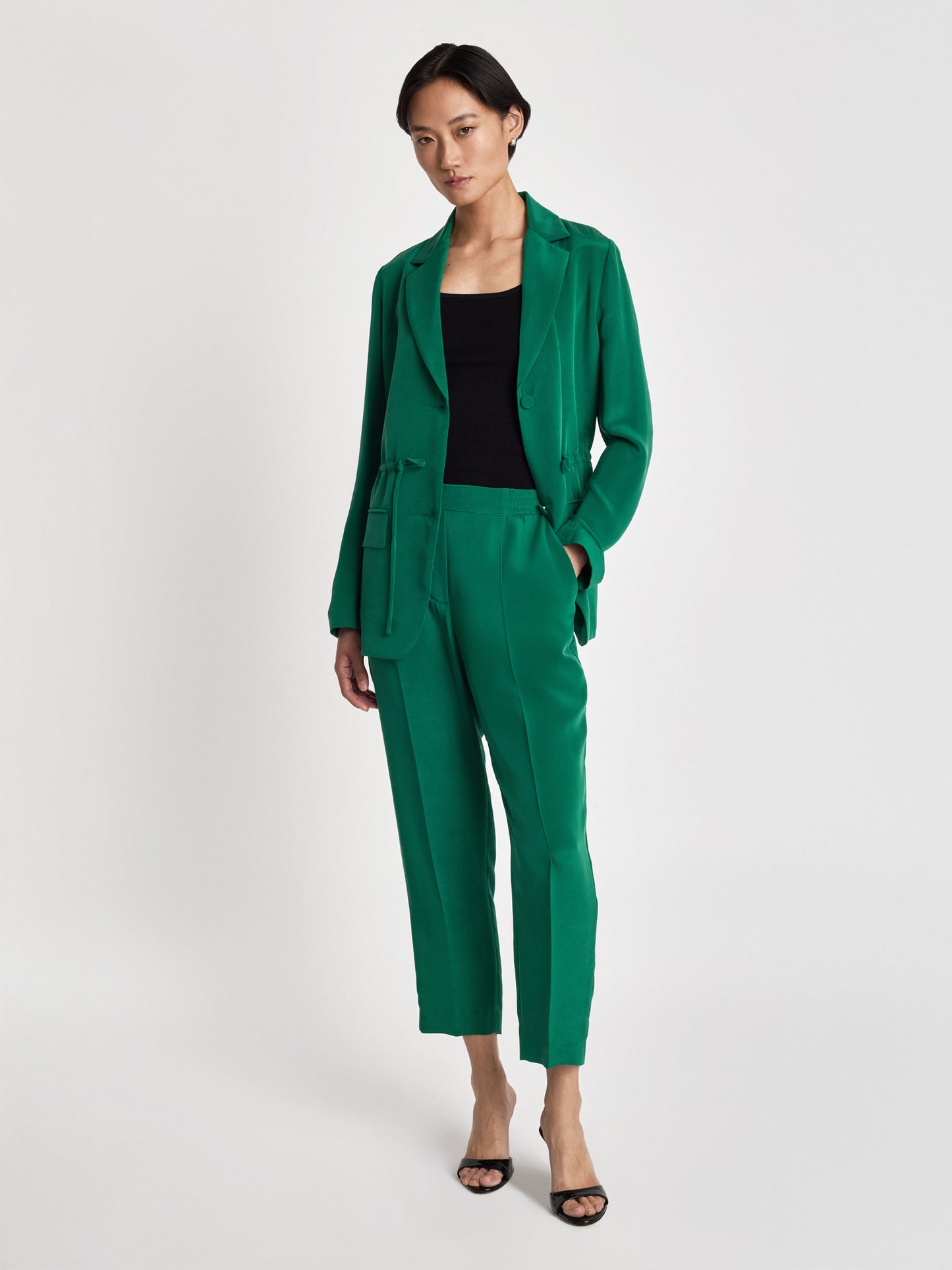 Silk belted jacket